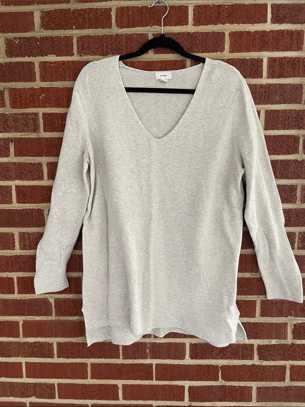 Old Navy Heather Gray V-Neck Sweater